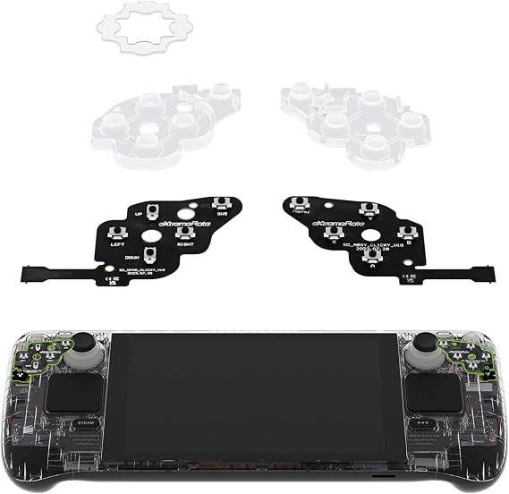 eXtremeRate Face Clicky Kit for Steam Deck Handheld Console, Custom Dpad View A B X Y Menu Keys Face Buttons Mouse Clicky Kit for Steam Deck LCD Console - WITHOUT Console