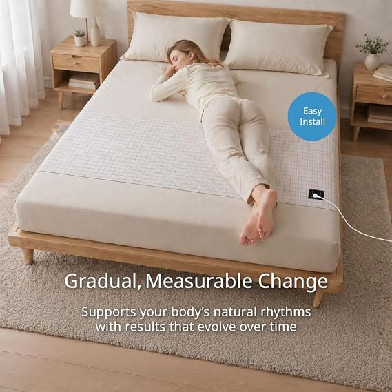 Grounding Bed Sheet Earthing Sheets UK 99x203cm | Grounded Sheets 10% Silver Fiber & 90% Organic Cotton for Natural Wellness & Better Sleep
