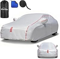 Ngwytong Waterproof All-Weather Car Cover for Sedans 194-208in - 60s Quick Install, 360° Windproof Underbody Fixation