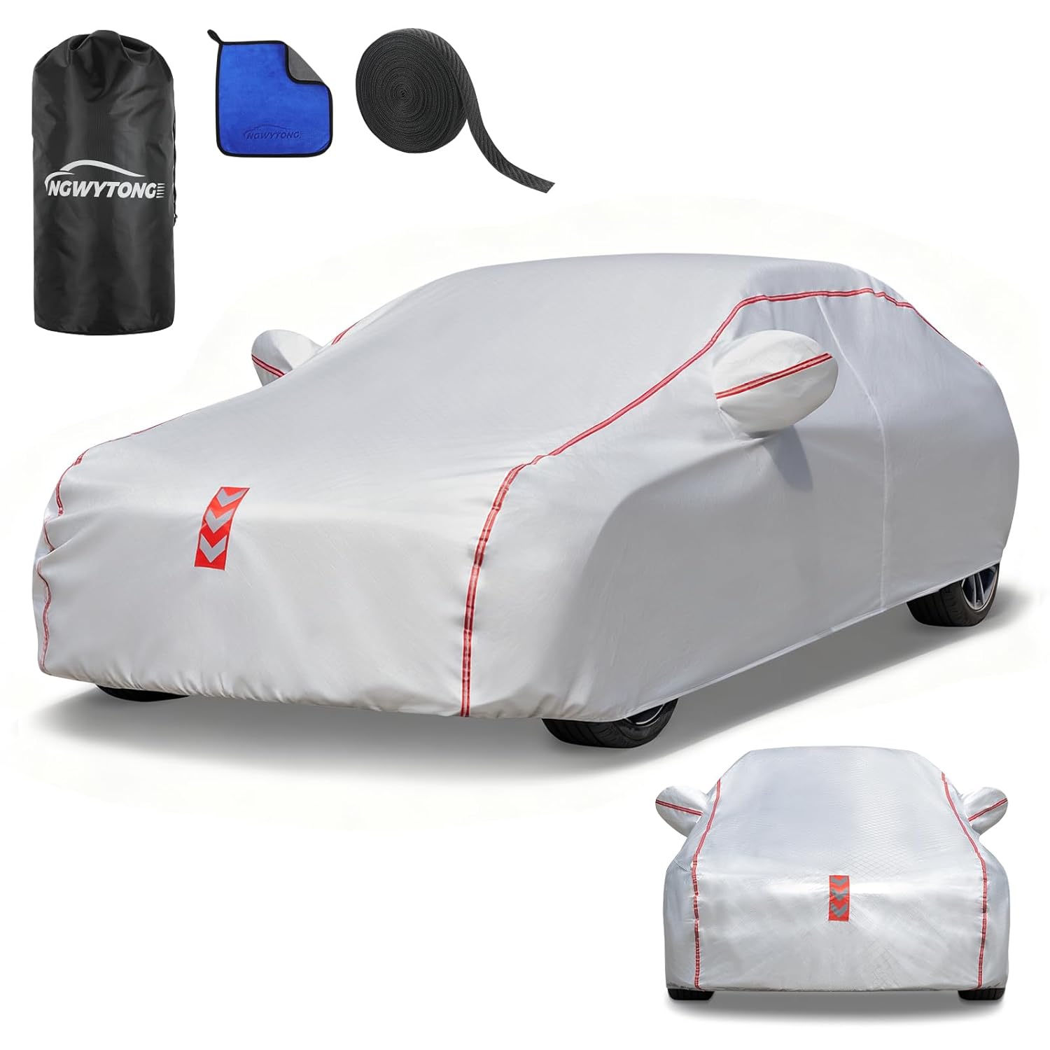Ngwytong Car Cover Waterproof All Weather 60 S Quick Install Underbody Wrap-Around Mount Car Covers for Automobiles for