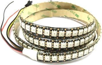 APA107 RGB Pixel LED Strip Light 1M 144 LEDs/m APA107 IC Built-in the 5050 SMD RGB LED DC5V Waterproof IP65 Black PCB
