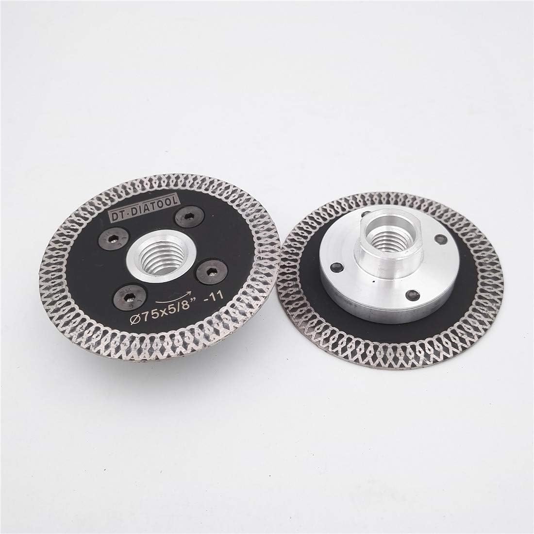 DT-DIATOOL Tile Diamond Mini Blade Mesh Turbo 5/8-11 Arbor Diameter 75mm Pack of 2