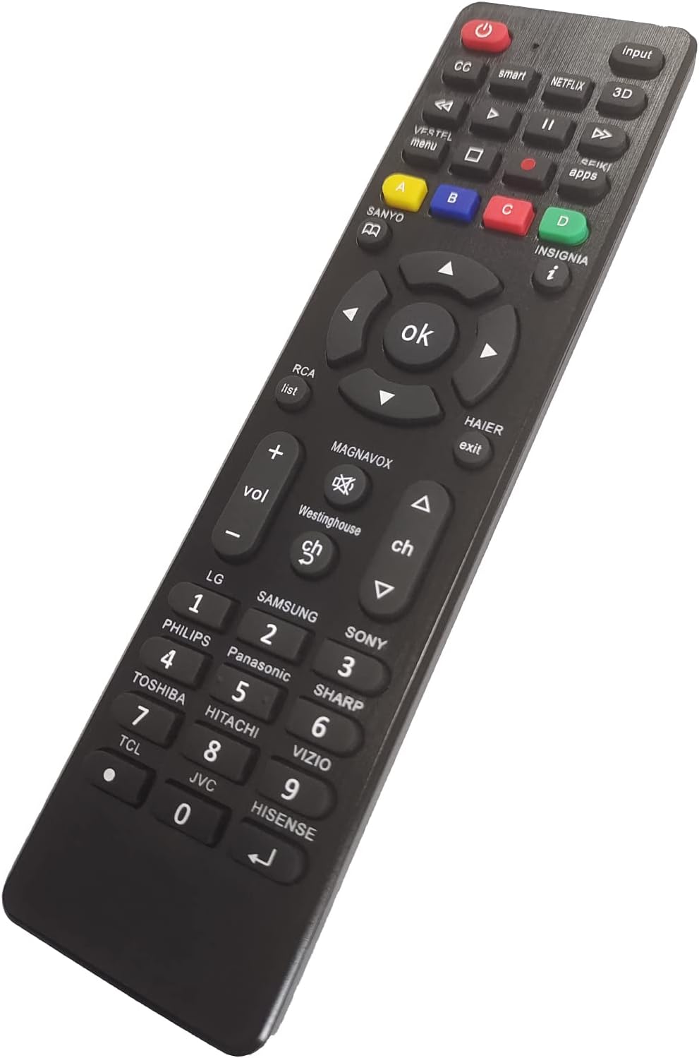 Universal Tv Remote for LG,Samsung, TCL, Philips, Vizio, Sharp, Sony, Panasonic, Sanyo, Insignia, Toshiba and Other Brands LCD LED 3D HDTV Smart TV Remote Control : Electronics