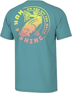 HUK Mens Fishing Graphic Tee, Performance Short Sleeve, Quick-Dry