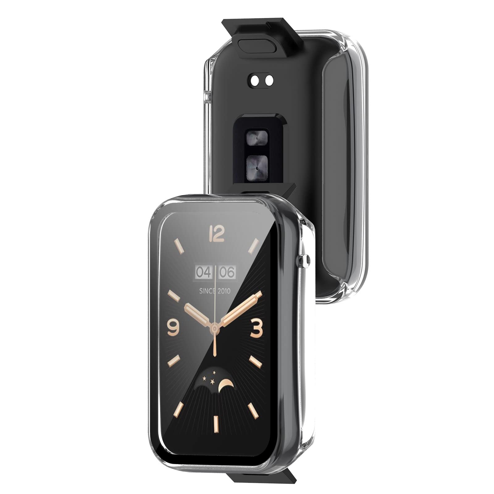 Custodia Xiaomi Mi Band 7 GEJEFA - Copertura Completa Con Vetro Temperato Integrato Trasparente/Nera - Foto 4