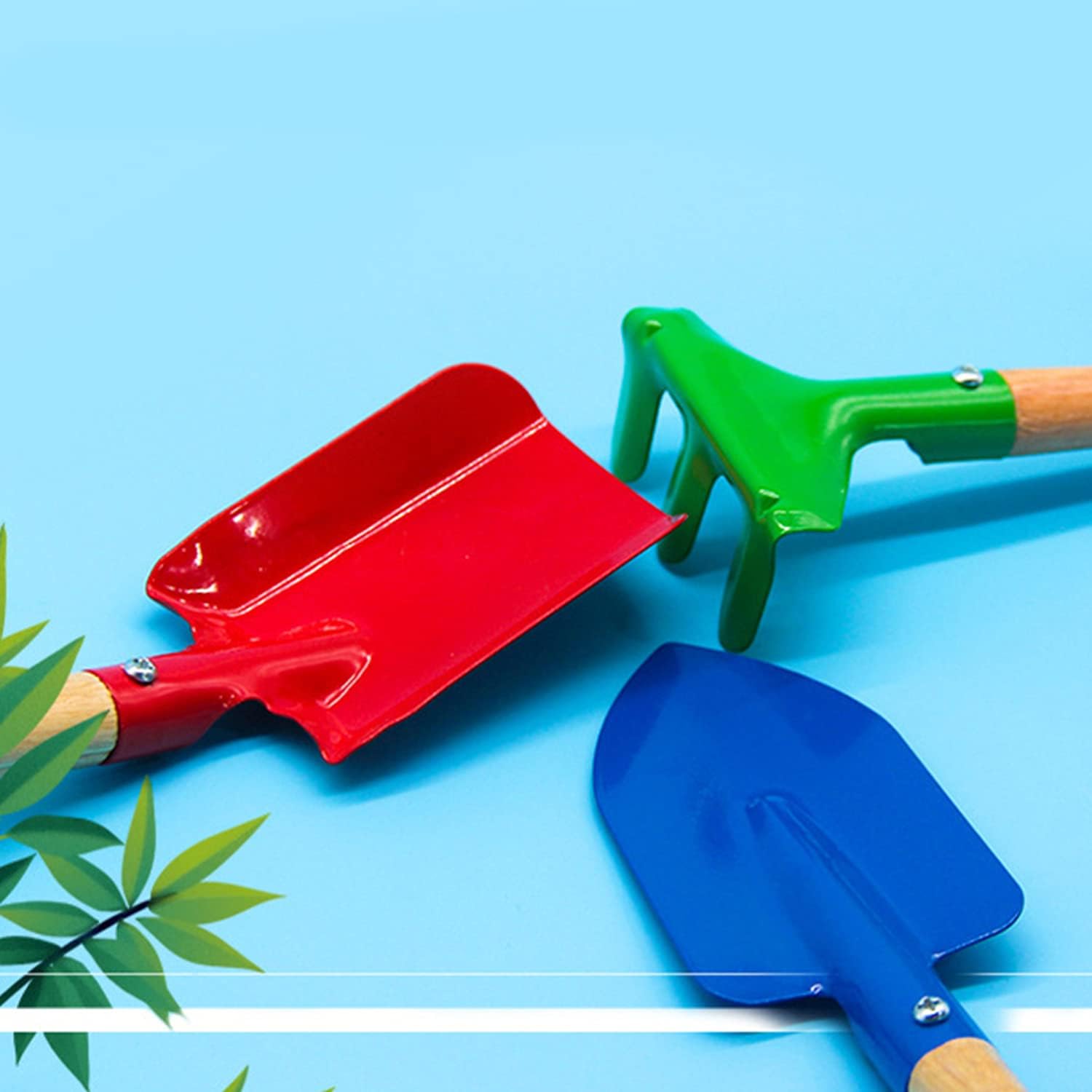 6 Pcs Kids Gardening Tools Set, Made of Metal with Sturdy Wooden Handle, 7 Inches Safe Toy Gardening Equipment Trowel, Rake & Shovel for Beach Sand, Sandbox and Soil Hand Tool for Kids : Toys & Games