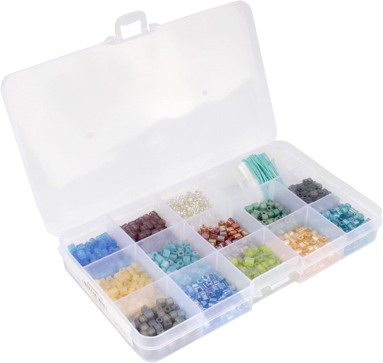 JubileeYarn Bead Kit - Assortment 210, Square Glass Beads - 600pcs