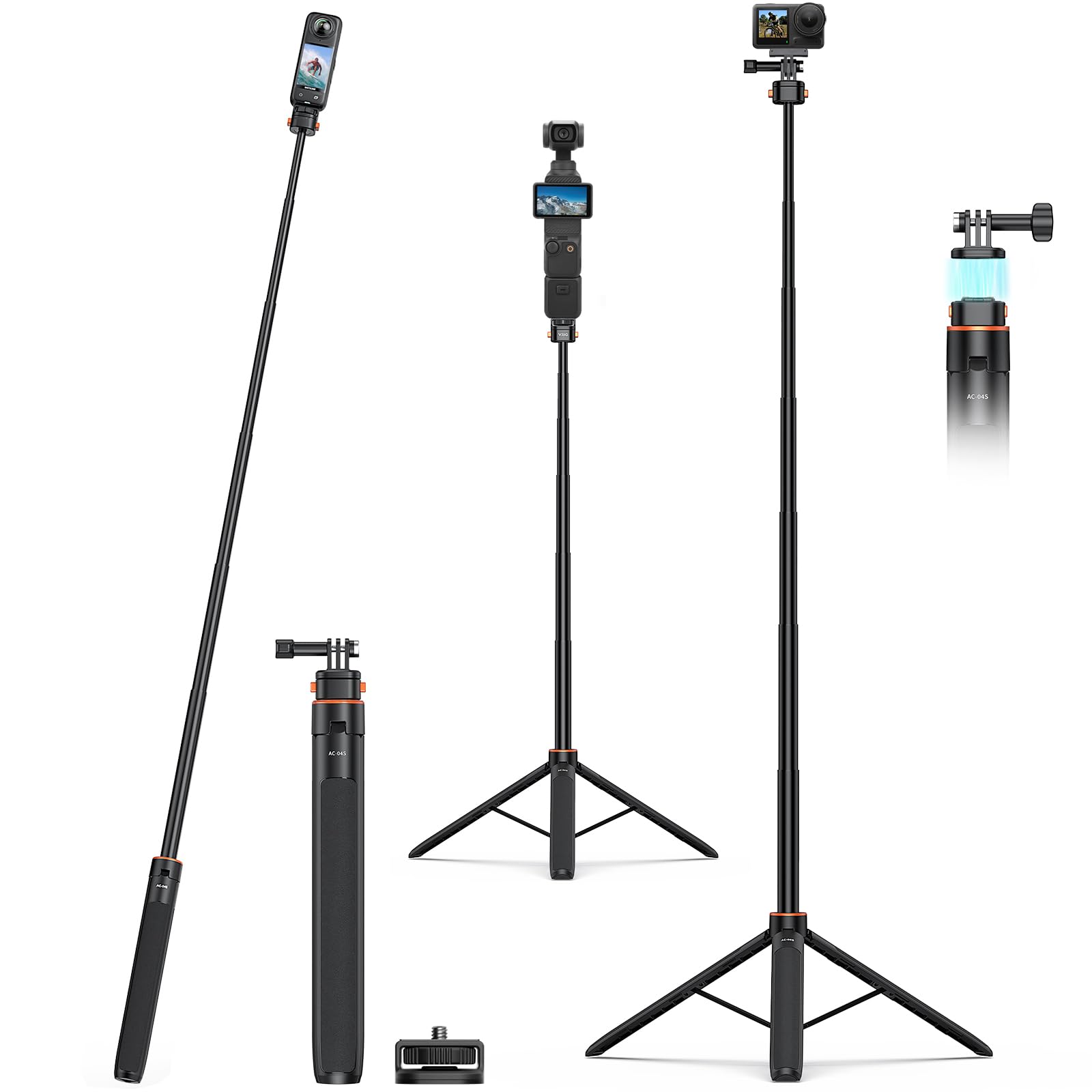 103cm Selfie Stick Stativ Mit Bluetooth Fernbedienung - Ultra Leicht & Tragbar