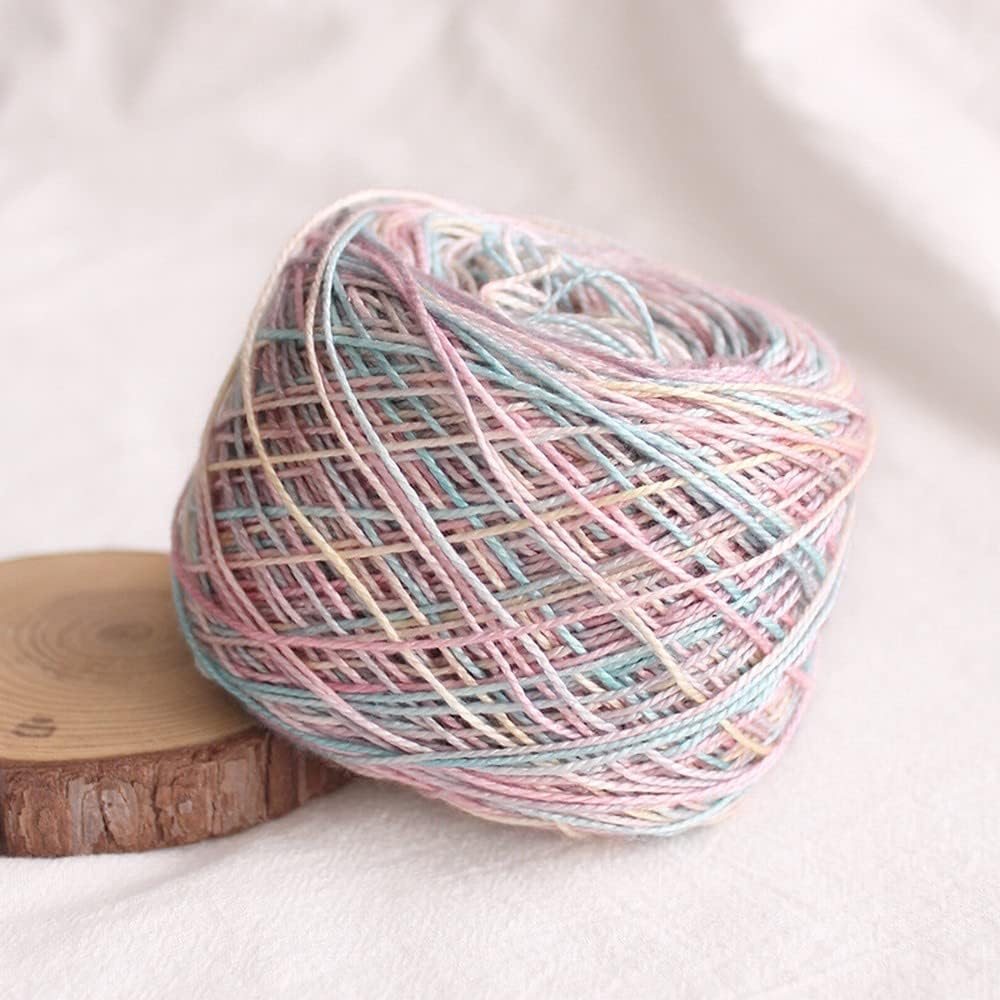 Lotus Yarns Silk 8 Soft Shiny Lace Weight Yarn, Cool and Skin Friendly with its Breathable Character Handpainted Yarn, Perfect for Summer Knitting and Crocheting 3.5oz (01)