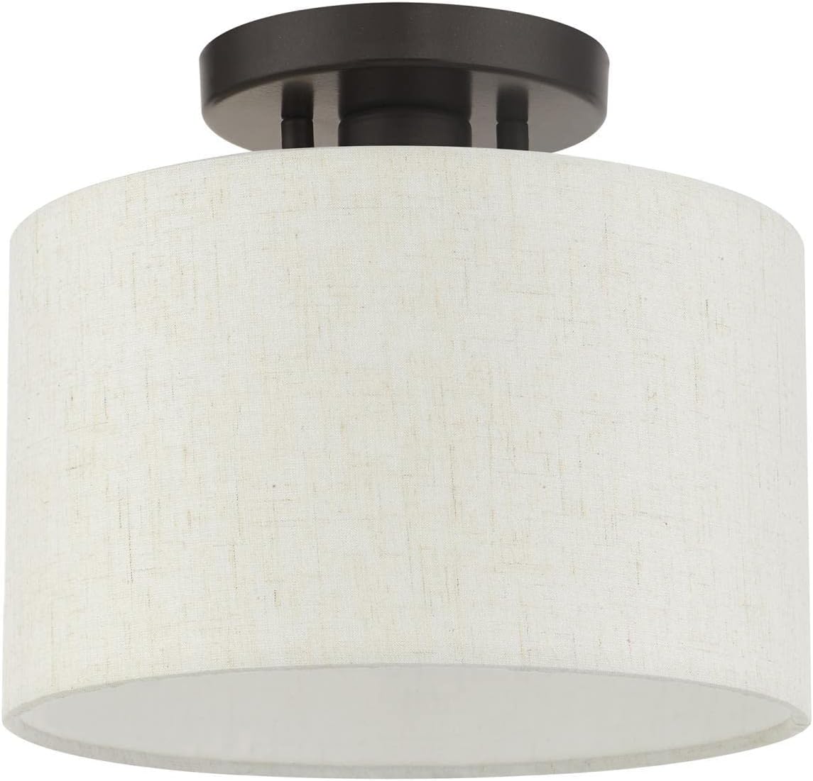 Livex Lighting Blossom - 1 Light Small Semi-Flush Mount in Transitional Style-8.5 Inches Tall and 10 Inches Wide-English Bronze Finish