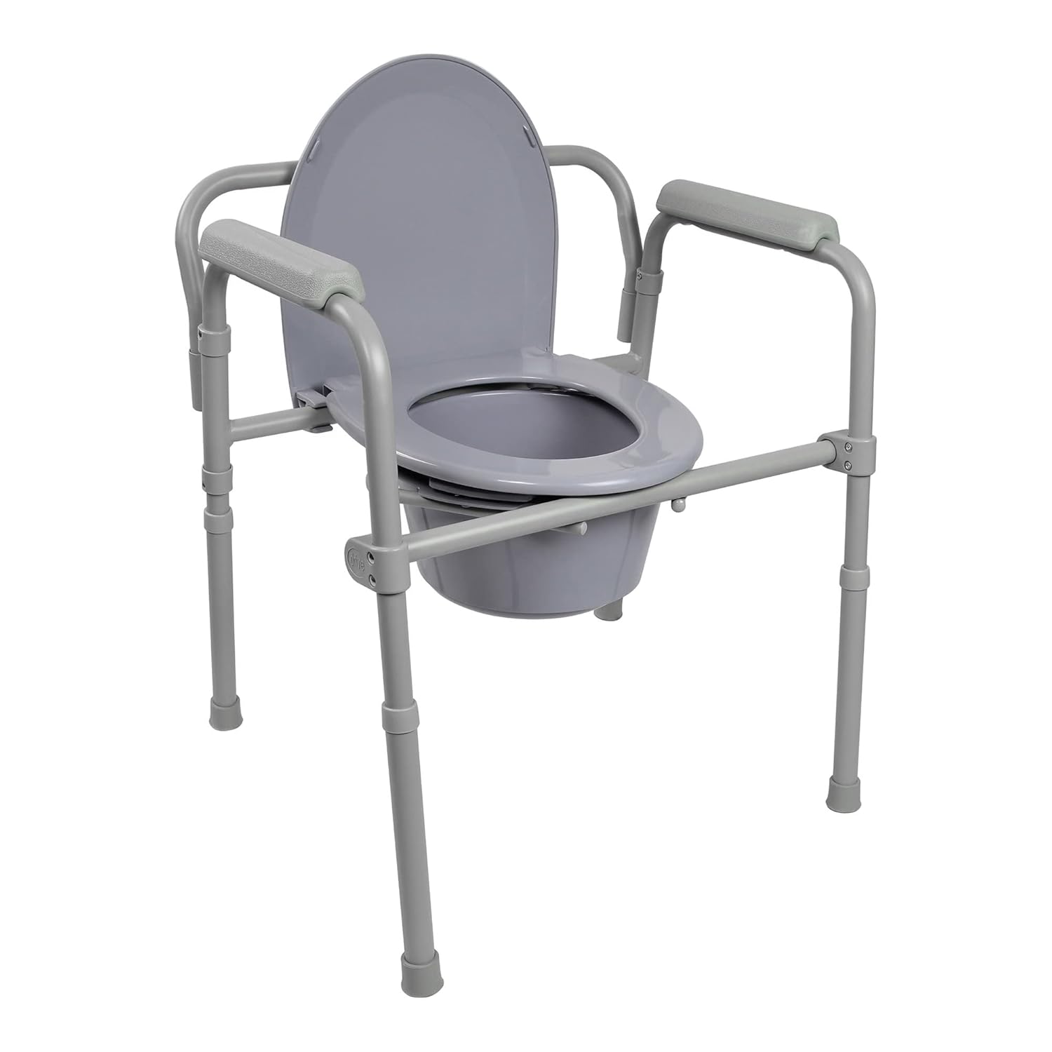McKesson Folding Bariatric Commode Chair with 7.5 qt Bucket, 350 lbs