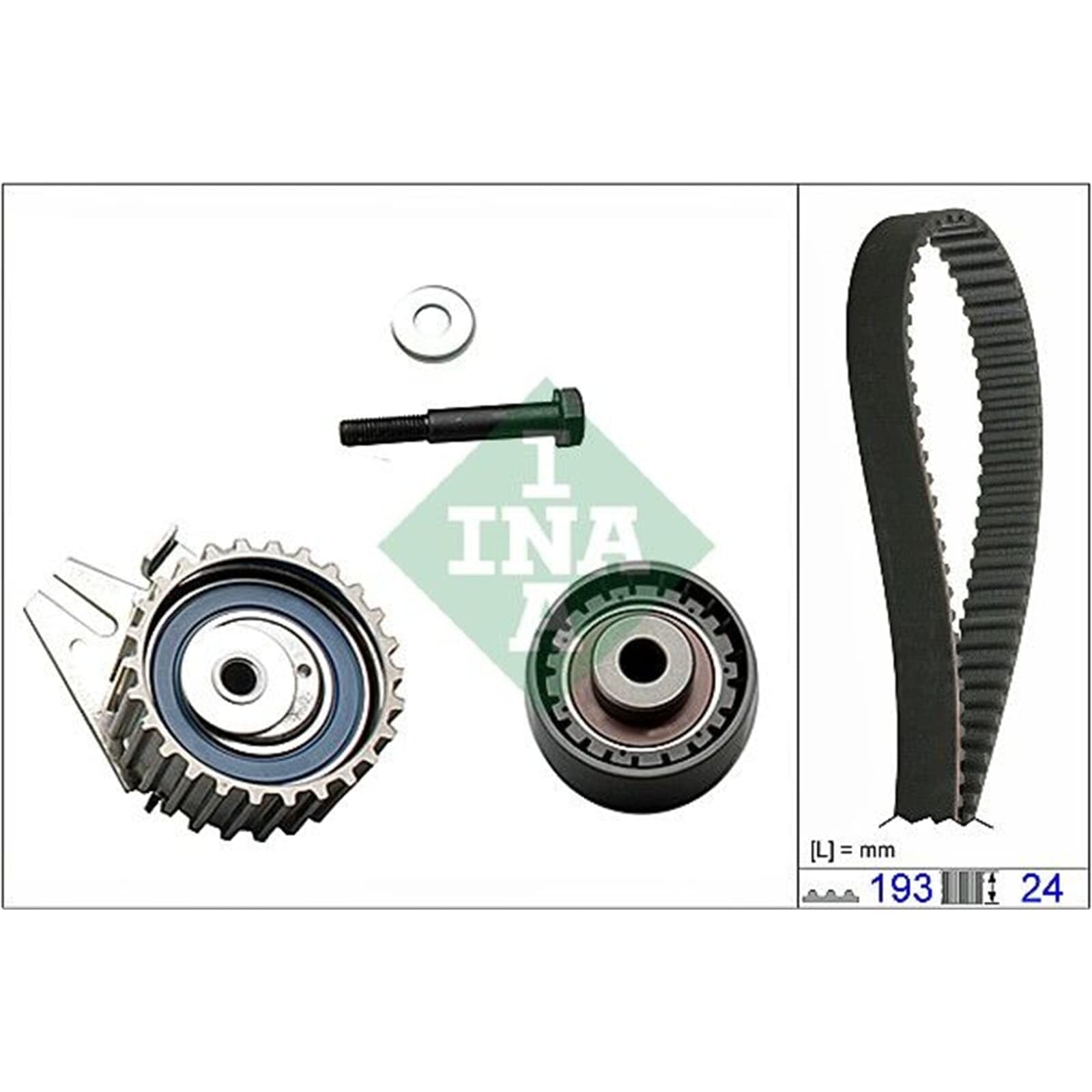 INA Kit de correa de distribución 530 0623 10 30mm Compatible con FIAT PUNTO 188 Doblo Familiar 119, 223 Doblo Cargo 223 BRAVO I 182 Strada Pick-up 178