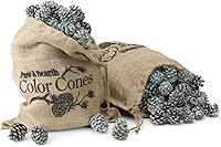 Vista 8 de Piñas de colores para chimenea Plow & Hearth, piñas de pino con llama cambiante de arcoíris para alegría navideña, accesorios para quemar con centro