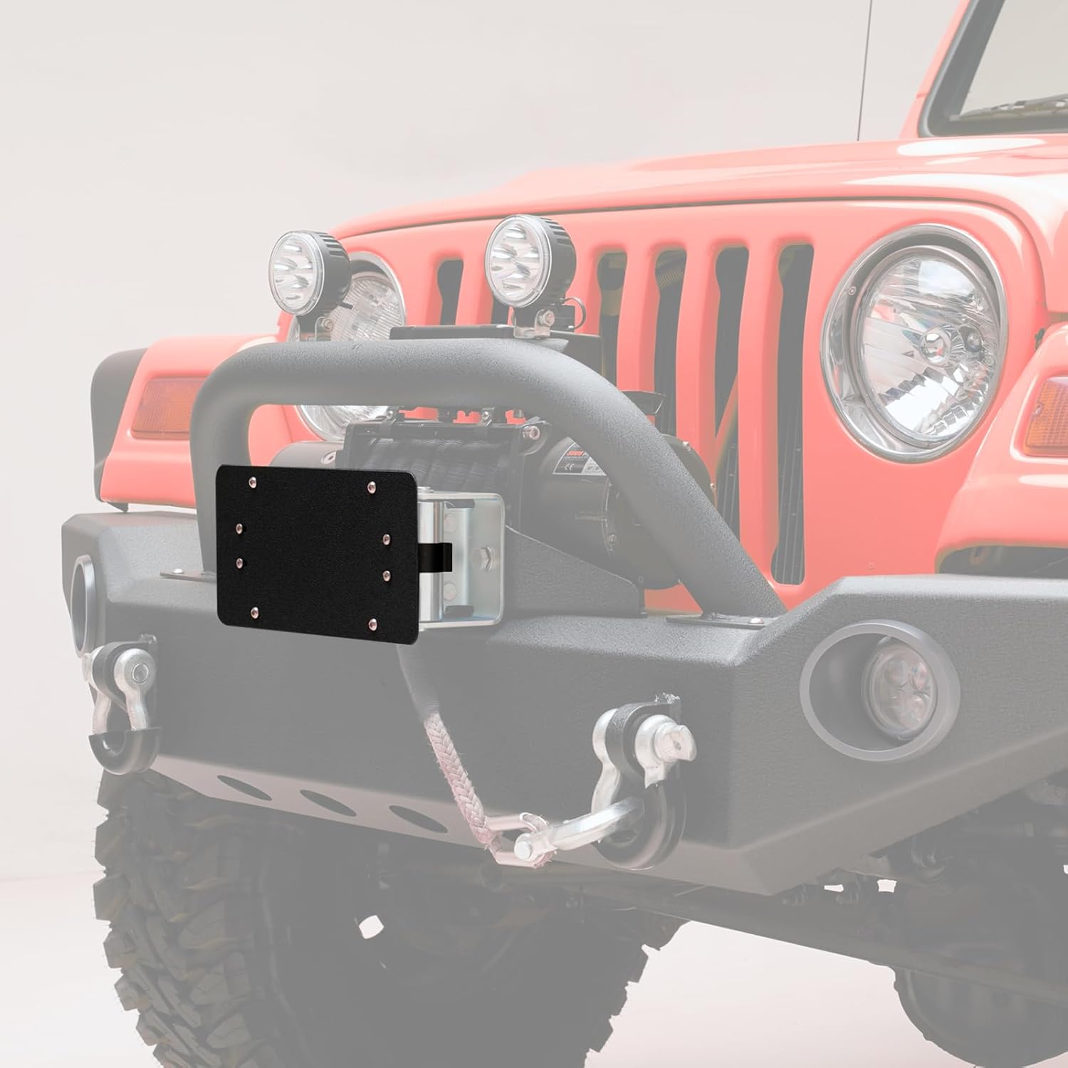 Ritafc Winch License Plate Holder, License Plate Mount for Winch Roller Fairlead，License Plate Bracket Black Stainless Steel