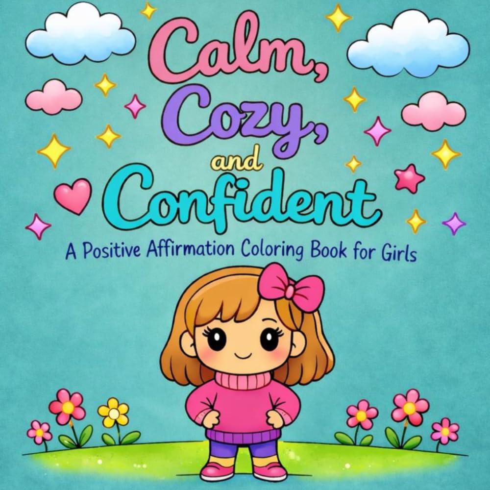 Calm, Cozy, and Confident: A Positive Affirmation Coloring Book for Girls Ages 5-10 to Build Confidence and Self-Esteem.