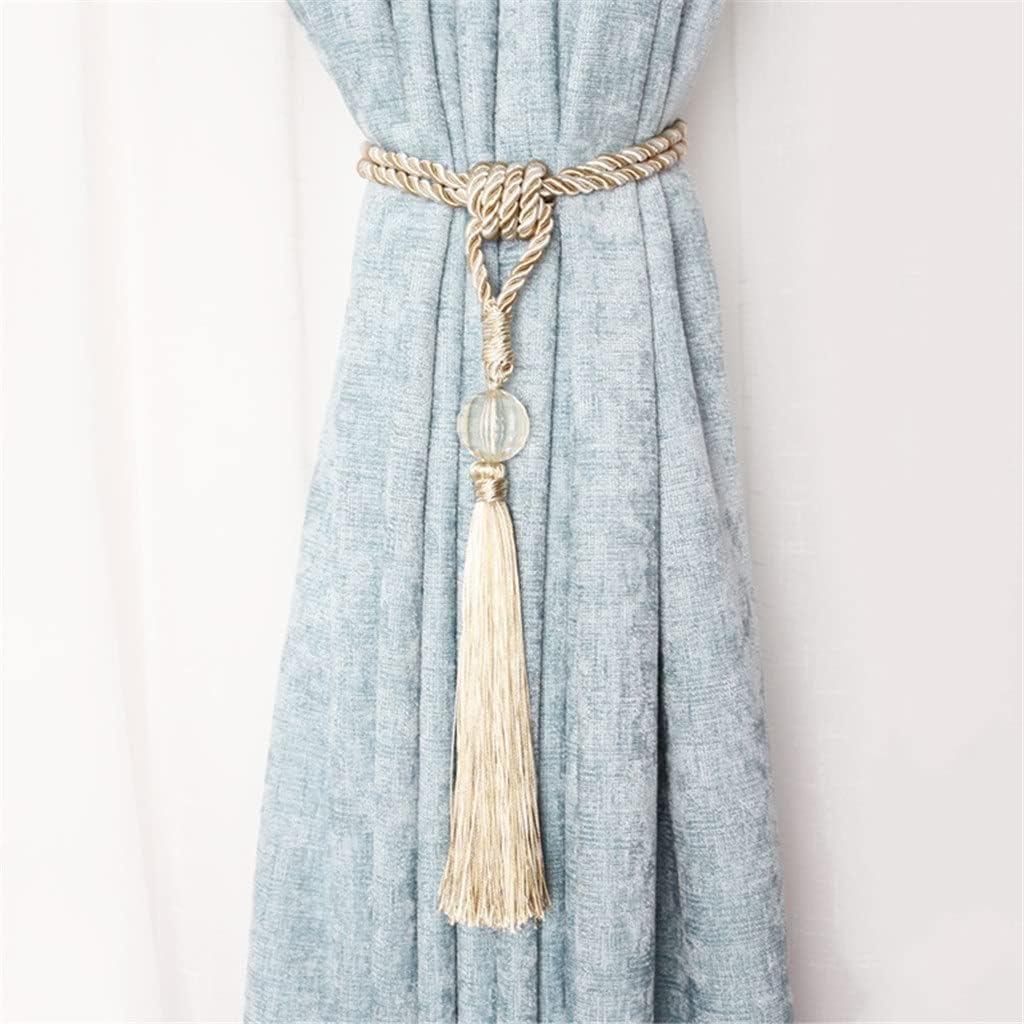 JSEIAJB 2Pcs Tassels Curtain Tieback DIY Room Accessories Bead Hanging Ball Holdback Tie Rope Bandage Home Decorative