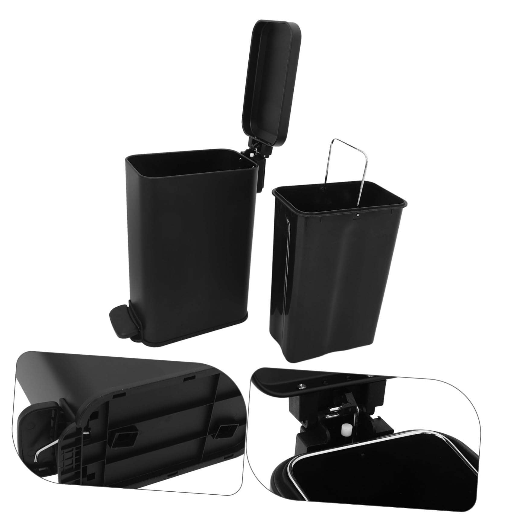 Operitacx Cubo de Basura con Pedal y Tapa Integrada de Acero Inoxidable Diseño y Capacidad de Cubo de Basura para Oficina y Hogar Basurero Compacto con Cierre Olores