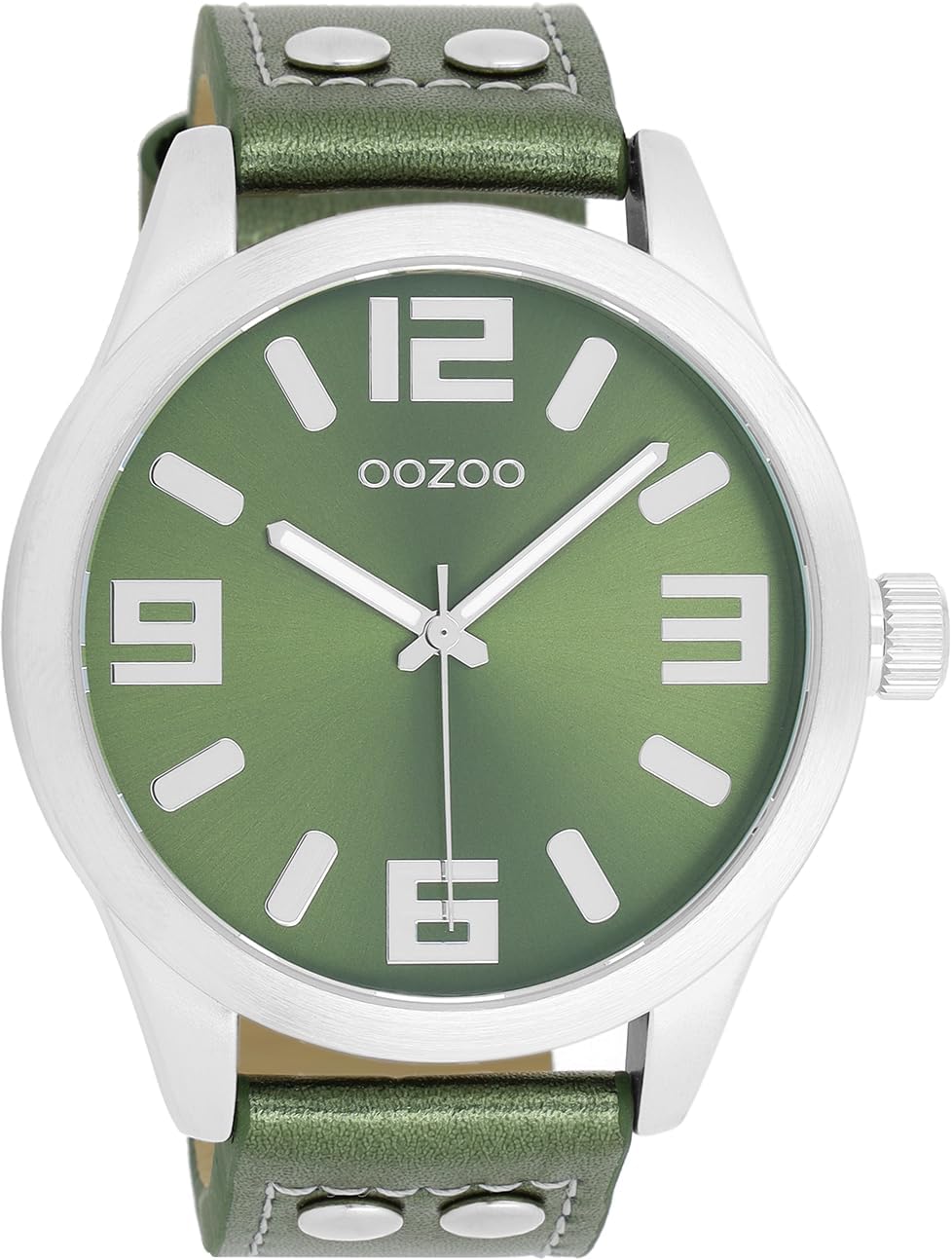 Oozoo Basic Line horloge met leren band met een diameter van 47 mm