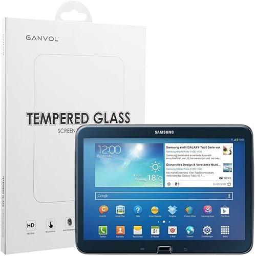 Ganvol Pellicola Protettiva Vetro Temperato per Samsung Galaxy Tab 10 1 2013 GT-P5200 P5210 P5220  Ottima Pellicola  Messa Secondo  Taglio Perfetto  Bolle Zero Cravatta Corta