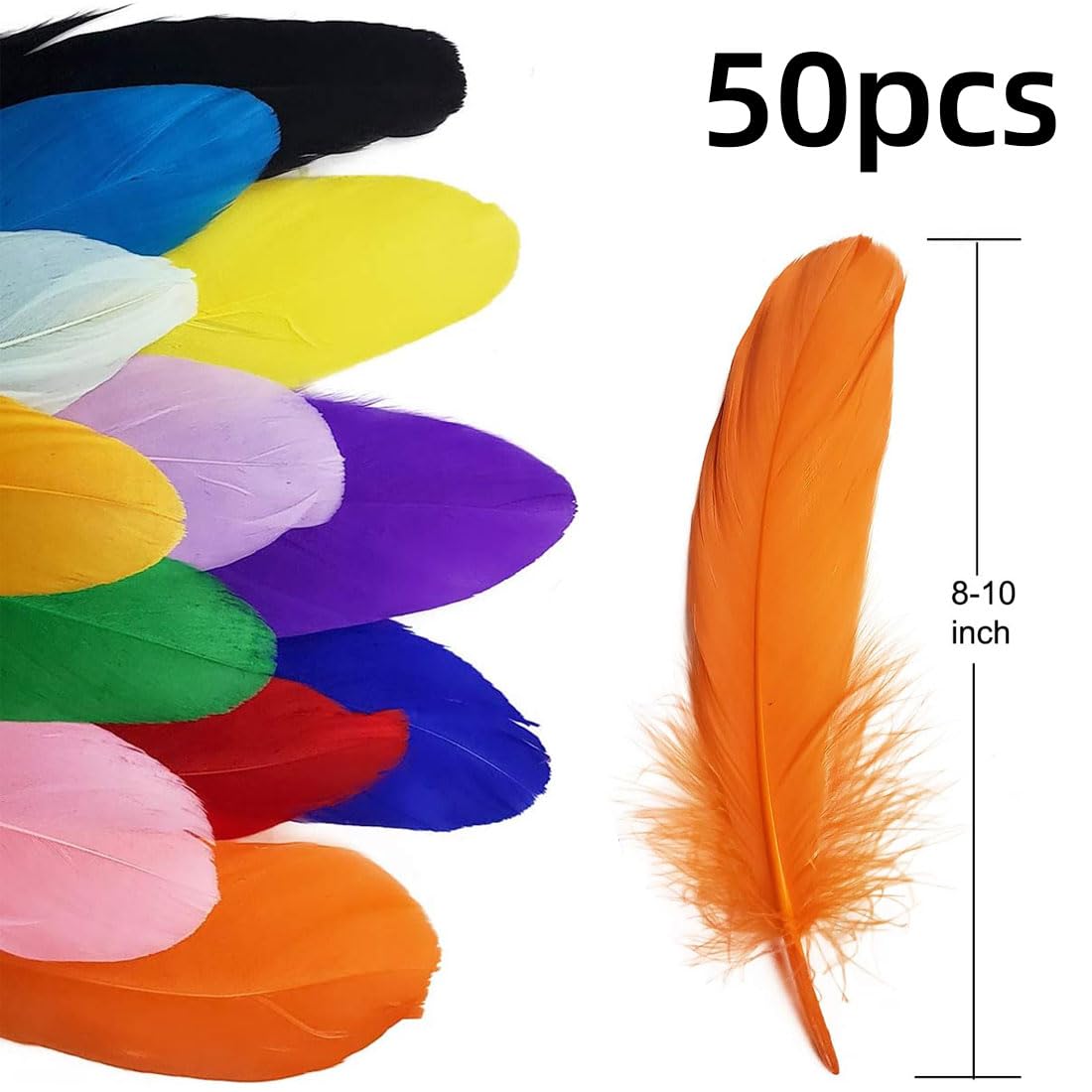 Piume Colorate Naturali GreatRise 15-17 Cm - 100 Pezzi Per Fai Da Te, Costumi E Decorazioni - Foto 9
