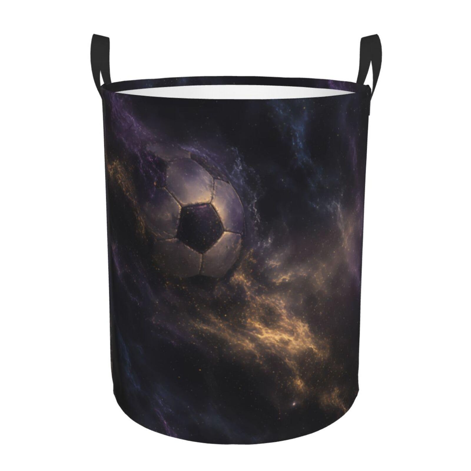 Panier à linge léger et pliable motif football spatial pour chambre enfant