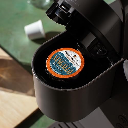 Miniatura 613 de Fresh Roasted Coffee, Peaberry de Tanzania, tostado ligero, Kosher, compatible con K-Cup, 24 cápsulas