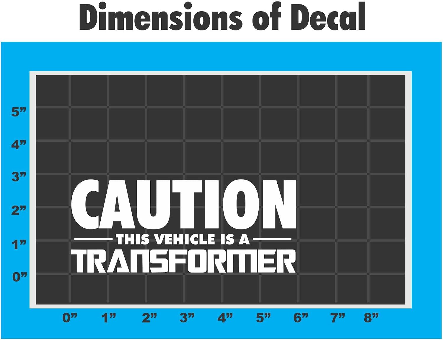 Sticker Connection | Caution This Vehicle is A Transformer Bumper Sticker Decal for Car, Truck, Window, Laptop | 2"x6" (White)