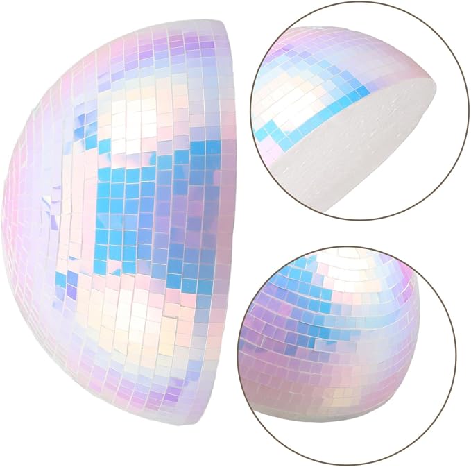 Media bola disco 20 cm con azulejos reflectantes coloridos miniatura 7