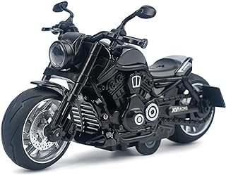 Pull Back Motorcycle Toys - Toy Motorcycle with Flashing Light up and Sounds for Aged 3+ Kids Christmas Birthday Gifts. (Black)