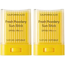 California Aloe Fresh Powdery Sun Stick SPF50+ PA++++, 24g, Pack of 2