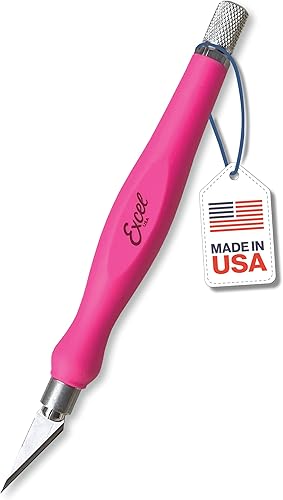 Miniatura 2 de Excel Blades Fit Grip Craft Knife With #11 Ultra-Sharp Carbon Steel Angled Blade – Precision Hobby Knife with Contoured Rubberized Grip for DIY, Art