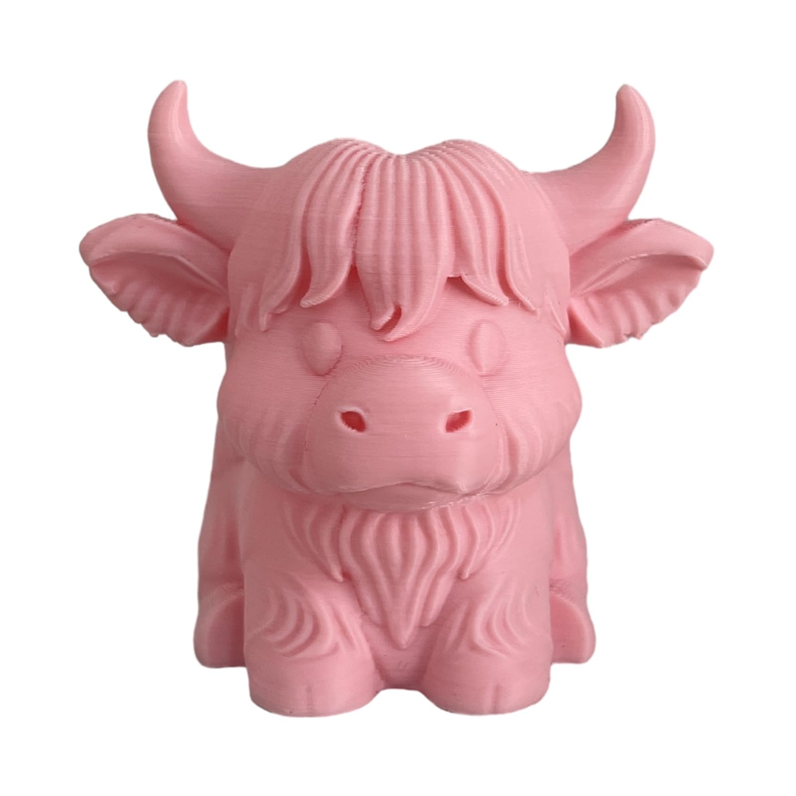 Glifora Highland Cow Pen Holder - Makeup Brush Organiser, Plastic Desktop Decor, Cute Desk Accessory for Pens, Scissors and Office Supplies