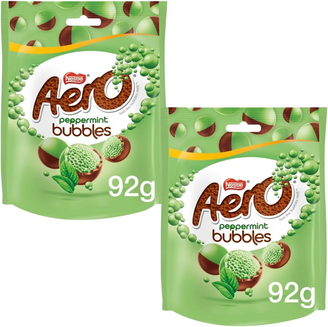 Mint Chocolate Bundle With Aero Bubbles Peppermint Mint Chocolate Sharing Pouch 92g (2 Pack)