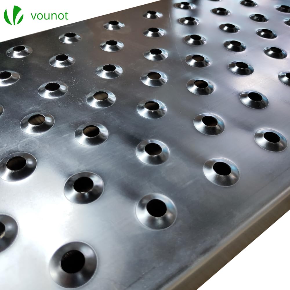 Vounot 2 x Rampe de Chargement 400kg Max Rampes Moto Tracteur Remorque Rampe d’accès 135cm x 23 x 5 cm Argent