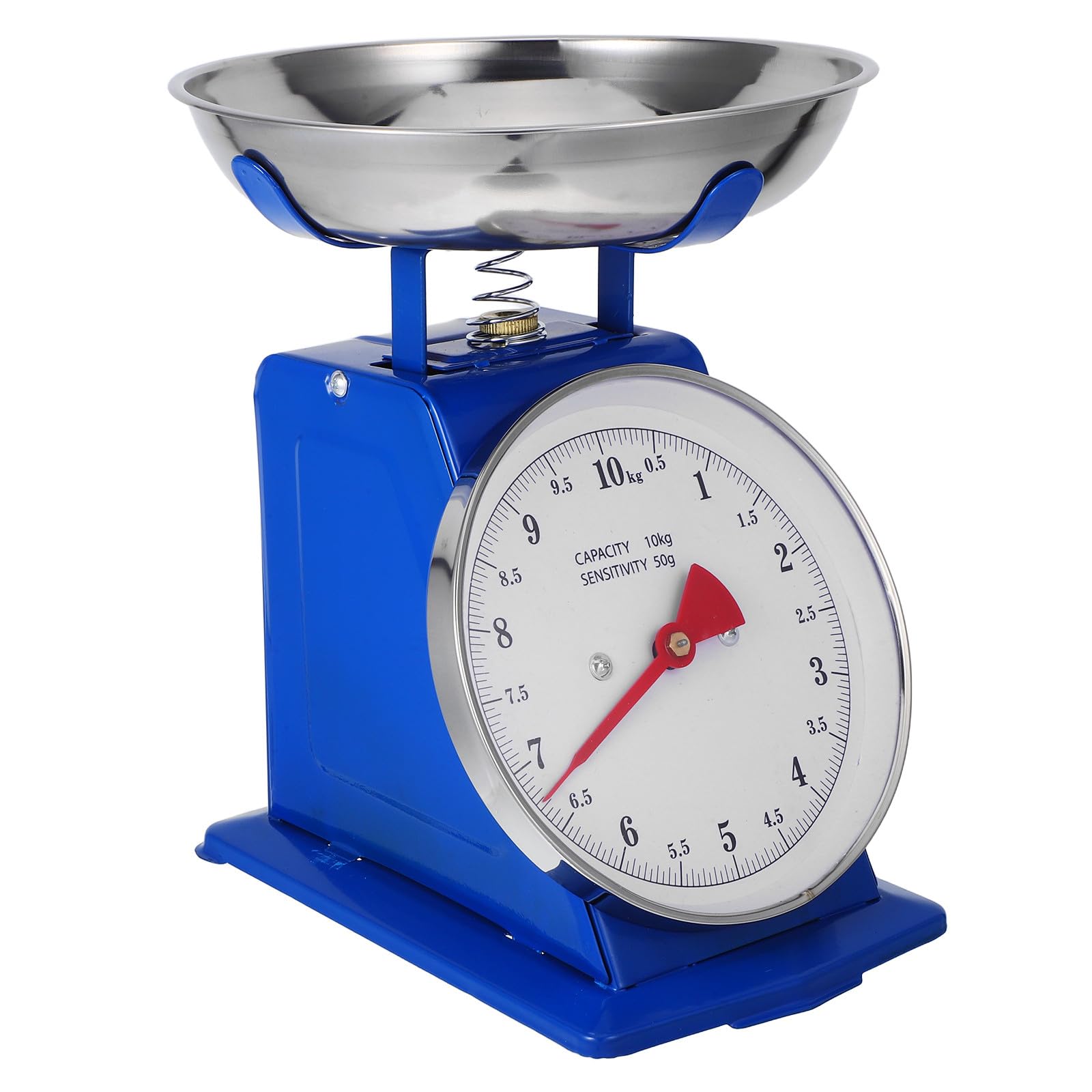 Alasum Báscula Mecánica de Cocina Vintage Azul de 10 Kg con Bandeja Desmontable y Dial Grande Resistente para Preparación de Comidas y Repostería