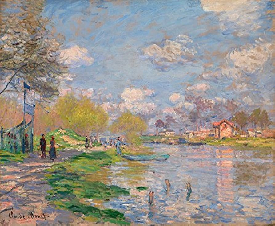 Primavera às margens do Rio Sena 1878 Pintura de Claude Monet na