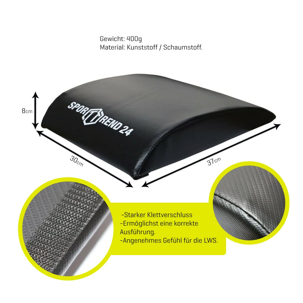 Sporttrend 24® Sit Up Mat | Abdominal Ab Matte Bauchmuskeltraining Bauchtrainingsmatte Pad Fitnessmatte Sportmatte Bauchtrainer Rumpftrainer für Bauchtraining Core Training Rückentraining Fitness