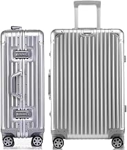 LNMLAN 1801 Suitcase, Aluminum-Magnesium Alloy Body, Carry Case, Carry-on Bag, TSA Lock, Durable, Lightweight, Quiet, Large Capacity, Business, Travel, Business Trips, Silver, Small Size, 1-3 Nights/35 L/Carry-on