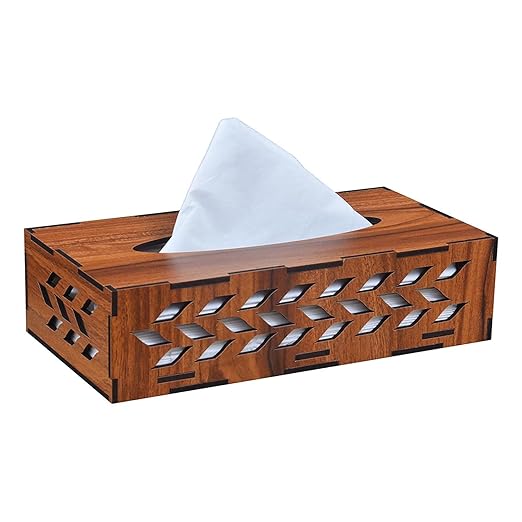 Deskart Tissue Paper Box Decorative Wooden Tissue Holder Box for Car