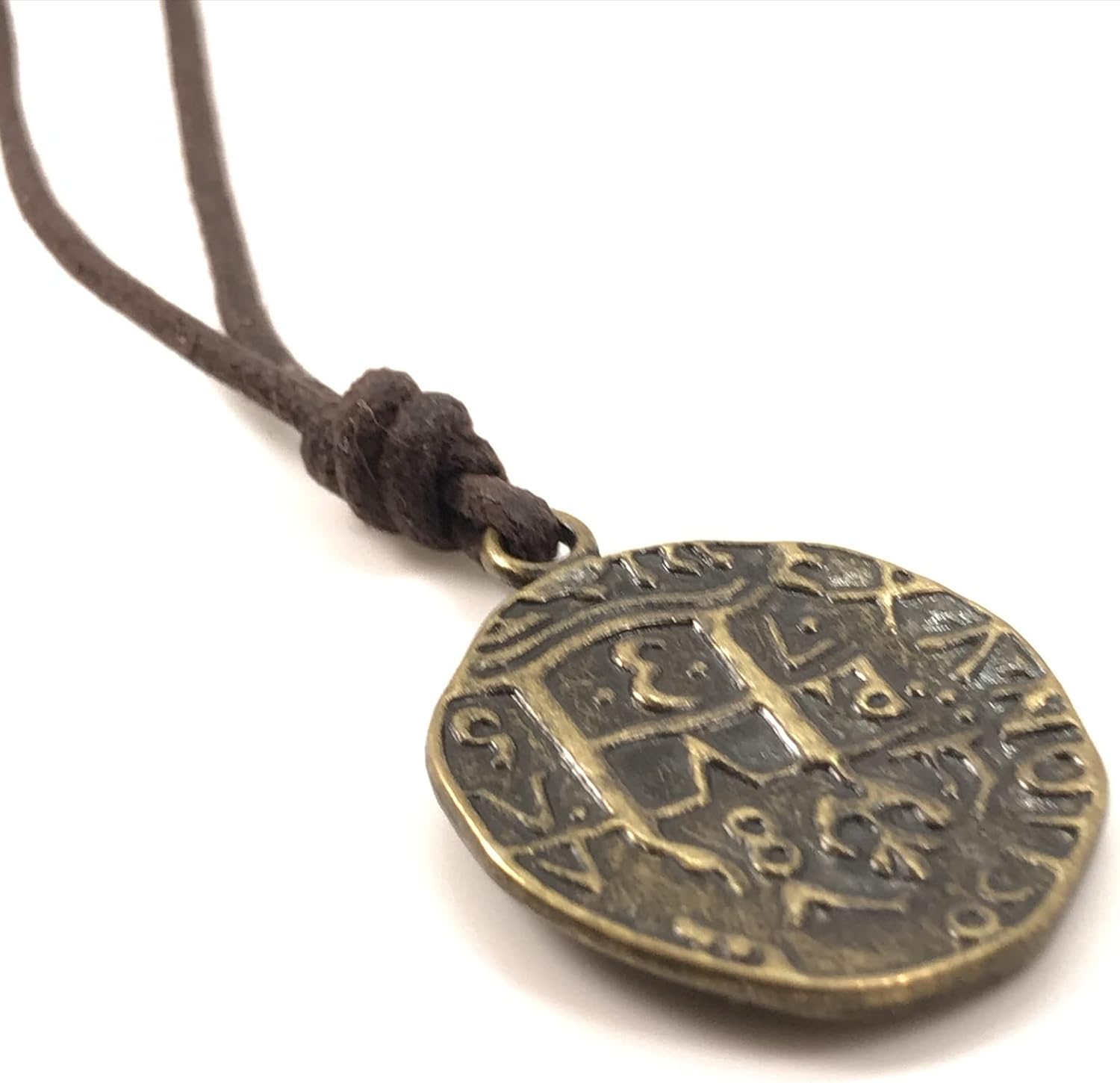 Vintage Design Roman Coin Cross Pendant Necklace - Medallion for Women and Men, Demon Protection, Lucky Charm for Wellness And Success, Good Fortune, Antique Jewelry, Viking Accessories