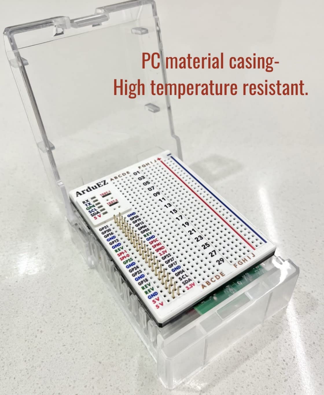 Raspberry Pi 4 Dedicated Breadboard Kit,150(5x30) x2 Side Board Holes,80(4x20) x2 Sides Function Holes,4(2x2) Logic Probe Testing Holes.Electronic breadboard kit.