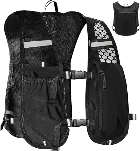 Running Vest - Running Backpacks Women Men - Lightweight Functional Hydration Pack 5L - Adjustable Reflective Running Hydration Pack for Running Cycling Hiking Climbing Marathon