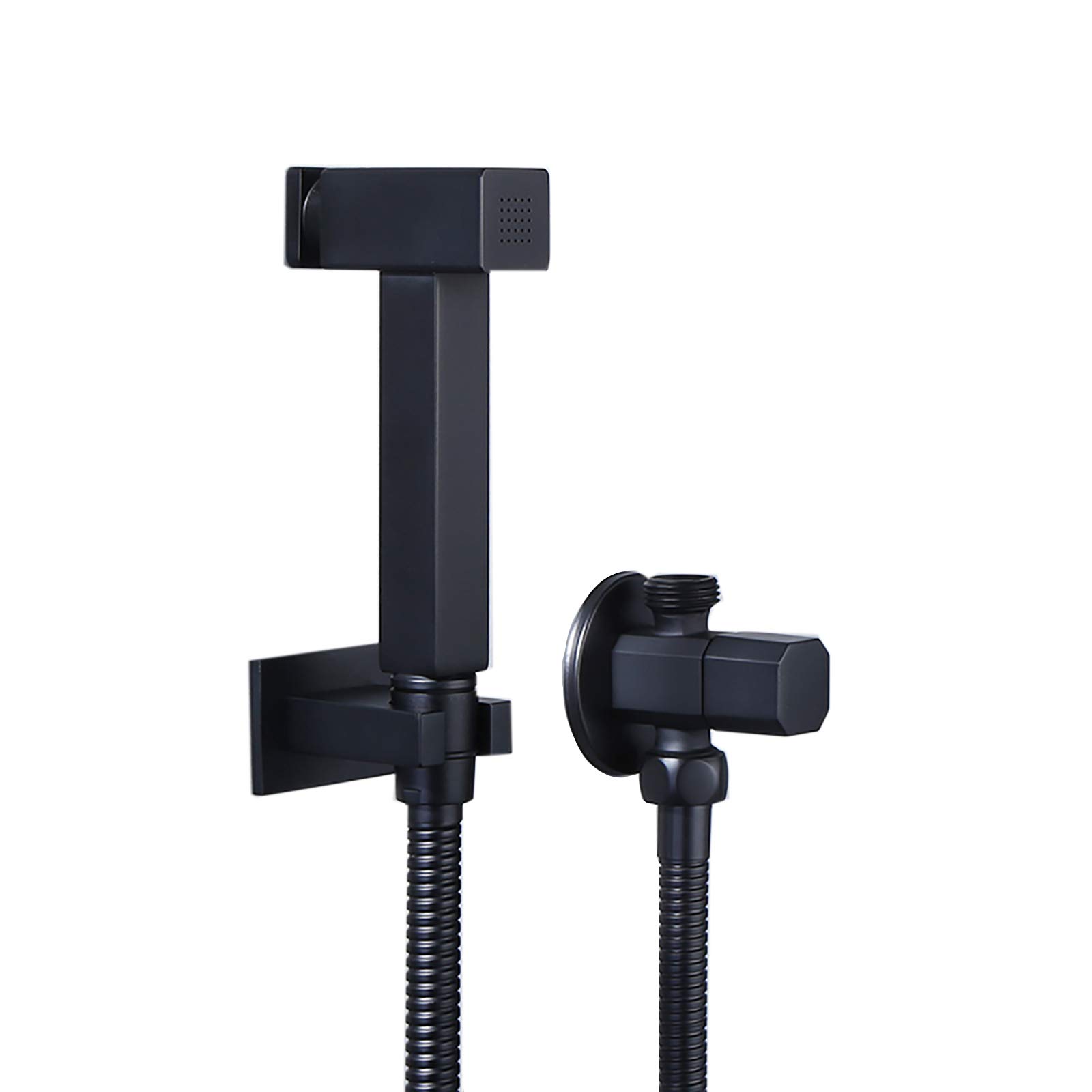 Pulvérisateur de bidet à main noir en laiton mural pour toilettes et wc