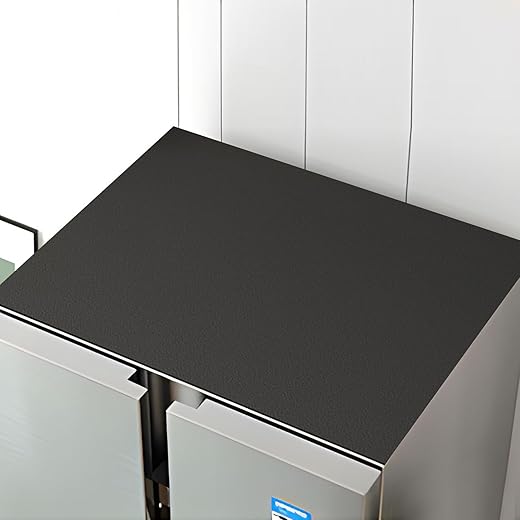 Cuttable Non-Slip Refrigerator Top Cover – Dust-Proof Fridge Protector Mat for Kitchen, Universal Fit for Freezer, Home Appliance Accessories (Dark Grey, 35''x26'')