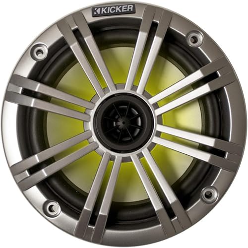 Miniatura 2 de KICKER Altavoces marinos LED plateados de 6.5 pulgadas (cantidad 4) 2 pares de altavoces de repuesto OEM