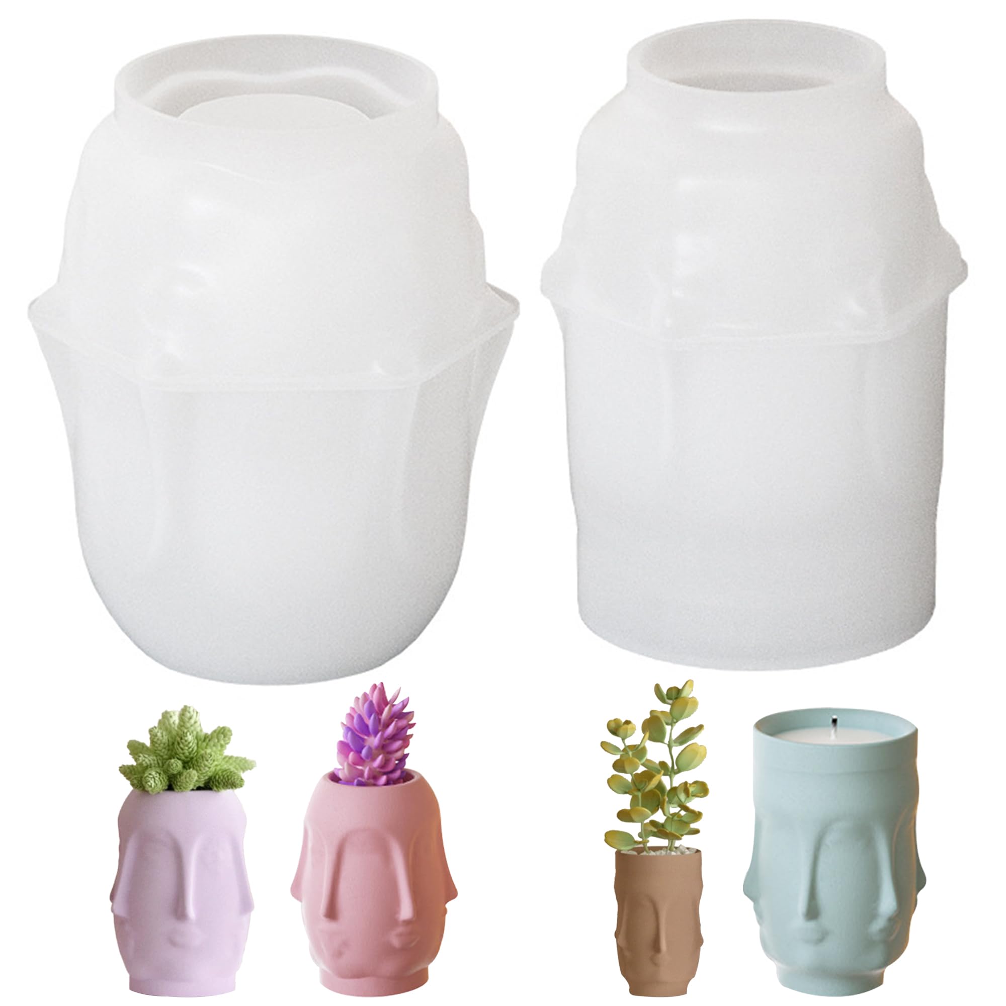 Attuslla Vase Jewelry Silicone Casting Moulds 2 PCS Flower Vase Resin Molds Silicone Vase Silicone Molds for Making Flower Container, Makeup Brushes Holder, Home Decoration