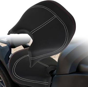 Motorcycle Rider Driver Solo Seat Comfort and Wide Seat Fits for Can Am Ryker 600 900 Sport Rally Edition 2019-2023 Replace 219400795 White Stitching
