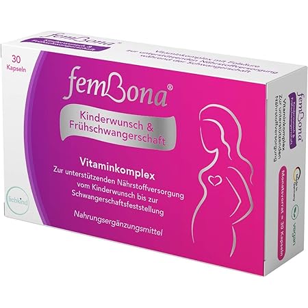 Fembona Pregnancy And Pregnancy With Folic Acid Fenugreek Clever Vitamin D3 And B12 Magnesium Iodine Iron Monthly Pack Of 30 Capsules Made In Germany Amazon De Drogerie Korperpflege