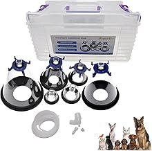 Veterinary Anesthesia Mask Set - 6 Sizes for Dogs/Cats/Birds/Pets - Anesthetic Accessory, Fits Standard Anesthesia Machines - Easy to Clean & Storage Box Included (Animal Use Only)