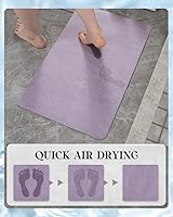 Vista 90 de MontVoo - Tapete de baño con base de goma, antideslizante, de secado rápido, absorbente, fina, para debajo de la puerta, de gamuza sintética